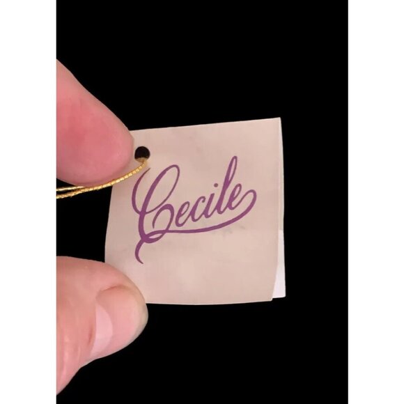 Vintage Cecile Baerd OOAK White Kitty Cat w Blue Yarn Figure *Sugar* Signed, Tag - Picture 9 of 10